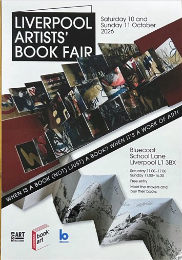 Flyer for Liverpool Artists’ Book Fair on 2 dates