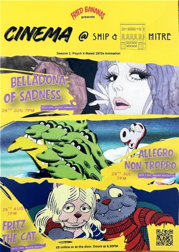 Flyer for Fritz the Cat, presented by Fried Bananas on Wednesday 26th August 2026