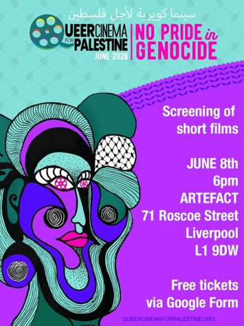 Flyer for past event: Short films by Palestinian filmmakers, hosted by Queer Cinema for Palestine (QCP)
