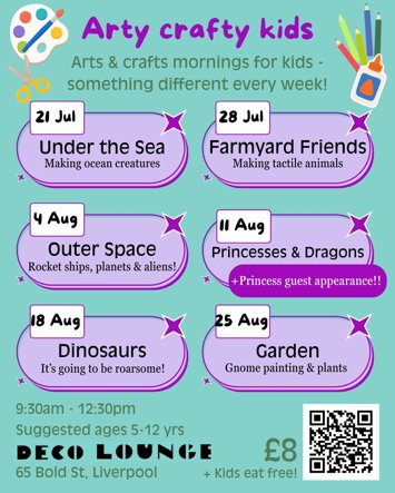 Flyer for Arty Crafty Kids on 3 dates
