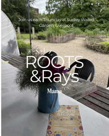Flyer for Roots & Rays Mama Nature-Based Wellbeing Course on Thursday 18th June 2026