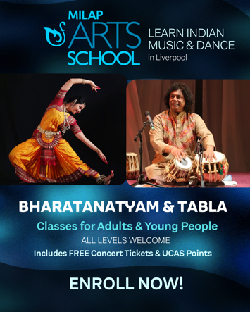 Flyer for Milap Arts School on 4 dates