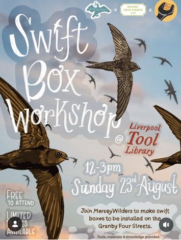 Flyer for Swift box workshop on Sunday 23rd August 2026