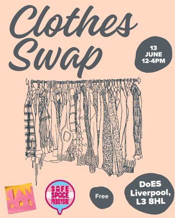 Flyer for Clothes Swap on Saturday 13th June 2026