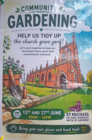 Flyer for Community gardening on 2 dates