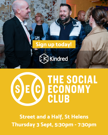 Flyer for The Social Economy Club: St Helens on Thursday 3rd September 2026