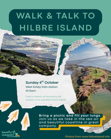 Flyer for Walk & Talk to Hilbre Island on Sunday 4th October 2026