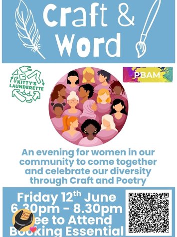 Flyer for Craft & word on Friday 12th June 2026