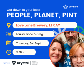 Flyer for People Planet Pint Liverpool on Thursday 3rd September 2026